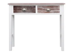 Mesa consola de madera marrón 90x30x77 cm ES977683