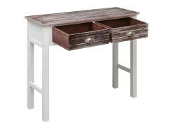Mesa consola de madera marrón 90x30x77 cm ES977683