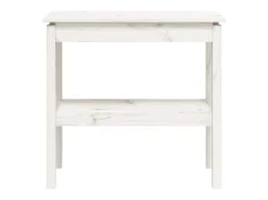 Mesa consola de madera maciza de pino blanco 80x40x75 cm