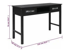 Mesa consola de madera negra 110x45x76 cm