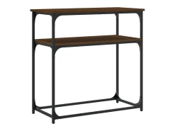 Mesa consola de roble marrón 75x35,5x75 cm madera de ingeniería