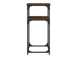 Mesa consola de roble marrón 75x35,5x75 cm madera de ingeniería