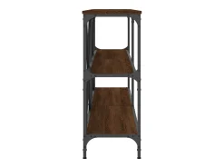 Mesa consola de roble marrón 160x30x75cm madera de ingeniería y hierro
