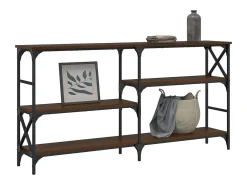 Mesa consola de roble marrón 150x29x76,5 cm madera de ingeniería