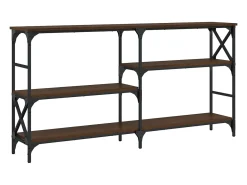 Mesa consola de roble marrón 150x29x76,5 cm madera de ingeniería
