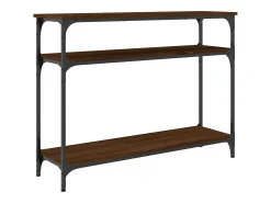 Mesa consola de roble marrón 100x29x75 cm madera de ingeniería