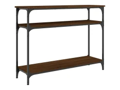 Mesa consola de roble marrón 100x29x75 cm madera de ingeniería