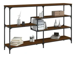 Mesa consola de roble marrón 160x32x95 cm madera de ingeniería