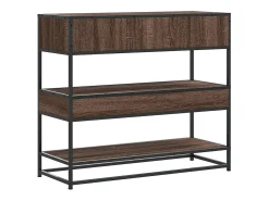 Mesa consola de roble marrón 90x35x80 cm madera de ingeniería