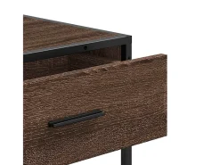 Mesa consola de roble marrón 90x35x80 cm madera de ingeniería
