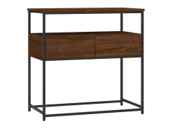 Mesa consola de roble marrón 75x40x75 cm madera de ingeniería
