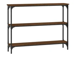 Mesa consola de roble marrón 100x22,5x75 cm madera de ingeniería