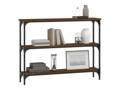 Mesa consola de roble marrón 100x22,5x75 cm madera de ingeniería