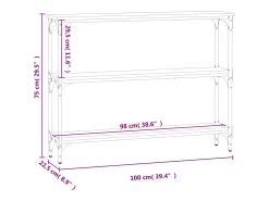 Mesa consola de roble marrón 100x22,5x75 cm madera de ingeniería