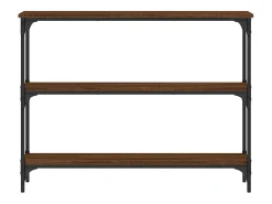 Mesa consola de roble marrón 100x22,5x75 cm madera de ingeniería