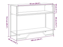 Mesa consola de roble marrón 100x35x74,5 cm madera de ingeniería