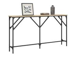 Mesa consola de roble Sonoma 140x23x75 cm madera de ingeniería