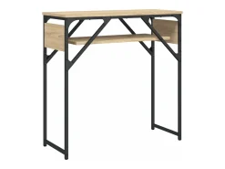 Mesa consola estante madera ingeniería roble Sonoma 75x30x75 cm ES601899