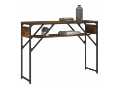Mesa consola estante madera ingeniería roble humo 105x30x75 cm ES860314