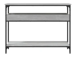 Mesa consola estante madera ingeniería Sonoma gris 100x29x75 cm ES144772