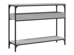 Mesa consola estante madera ingeniería Sonoma gris 100x29x75 cm ES144772