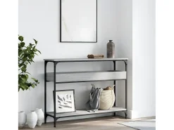 Mesa consola estante madera ingeniería Sonoma gris 100x29x75 cm ES144772