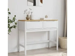 Mesa consola FLORO madera maciza de pino blanco 89,5x36,5x73 cm