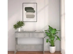 Mesa consola gris hormigón 100x35x76,5 cm madera de ingeniería