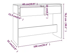 Mesa consola gris hormigón 100x35x76,5 cm madera de ingeniería