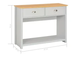 Mesa consola gris 97x35x76 cm