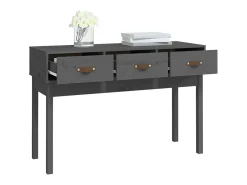 Mesa consola Gris 114x40x75 cm Madera maciza de pino