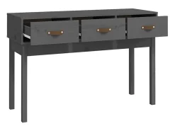 Mesa consola Gris 114x40x75 cm Madera maciza de pino