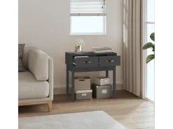 Mesa consola Gris 76,5x40x75 cm Madera maciza de pino