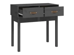 Mesa consola Gris 76,5x40x75 cm Madera maciza de pino