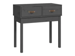 Mesa consola Gris 76,5x40x75 cm Madera maciza de pino