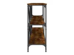 Mesa consola hierro madera ingeniería roble ahumado 180x30x75cm