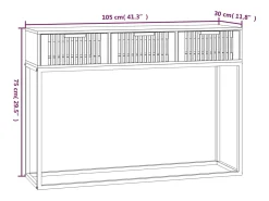 Mesa consola hierro y madera contrachapada 105x30x75 cm
