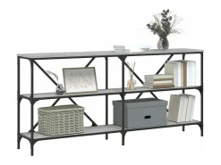 Mesa consola hierro y madera ingeniería gris Sonoma 160x30x75cm