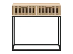 Mesa consola hierro y madera contrachapada 80x30x75 cm