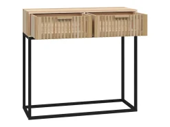 Mesa consola hierro y madera contrachapada 80x30x75 cm