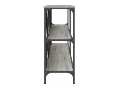 Mesa consola hierro y madera ingeniería gris Sonoma 200x30x75cm ES587800