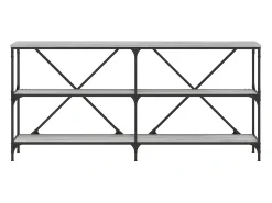 Mesa consola hierro y madera ingeniería gris Sonoma 160x30x75cm ES968530