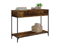 Mesa consola madera contrachapada roble ahumado 100x34,5x75 cm