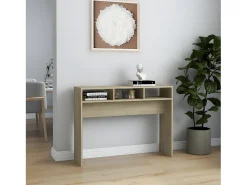 Mesa consola madera contrachapada roble Sonoma 105x30x80 cm ES348602