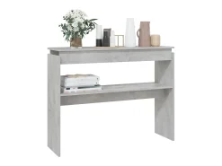Mesa consola madera contrachapada gris hormigón 102x30x80 cm ES196022