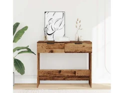 Mesa consola madera contrachapada envejecida 90x36x75 cm