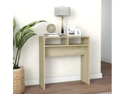 Mesa consola madera contrachapada roble Sonoma 78x30x80 cm ES940072