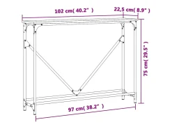 Mesa consola madera de ingeniería marrón roble 102x22,5x75 cm