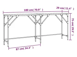 Mesa consola madera de ingeniería roble Sonoma 180x29x75 cm