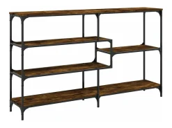 Mesa consola madera de ingeniería roble ahumado 160x32x95 cm